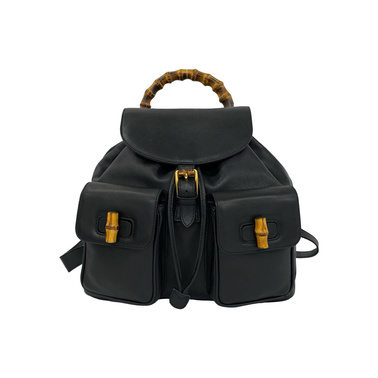 B (目立った傷や汚れなし)】GUCCI グッチ バンブー レザー リュック