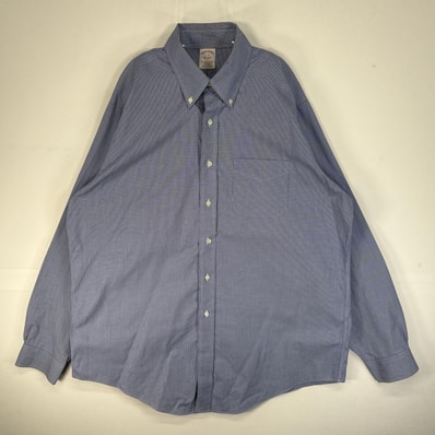 古着 ブルックスブラザーズ Brooks Brothers 長袖シャツ 胸ポケ チェック ボタンダウン XL ブルー系 チェック メンズ