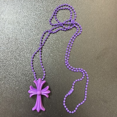Chrome Hearts Rubber Small CH Cross Silicon Necklace "Purple"