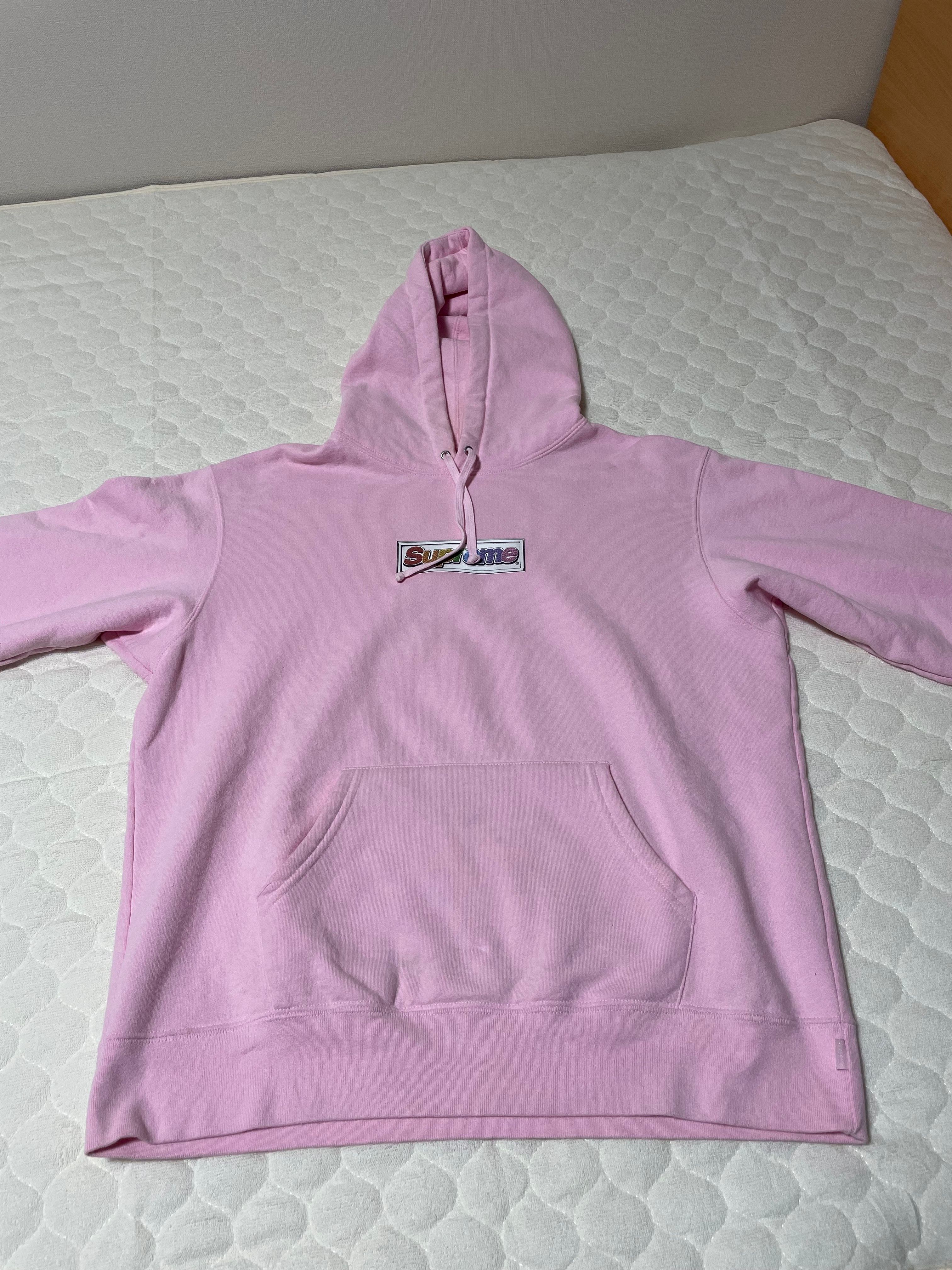 Supreme Bling Box Logo Hooded Sweatshirt "Light Pink"