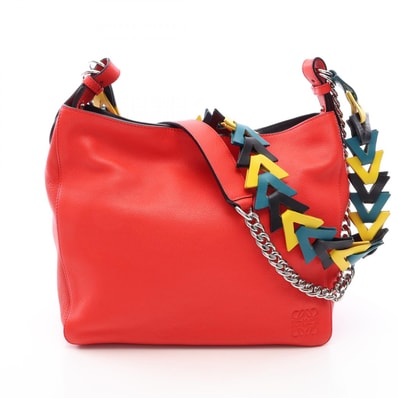 ロエベ LOEWE Vバケット 2WAY ショルダーバッグ バッグ レザー レディース レッド系 / マルチカラー 【中古】