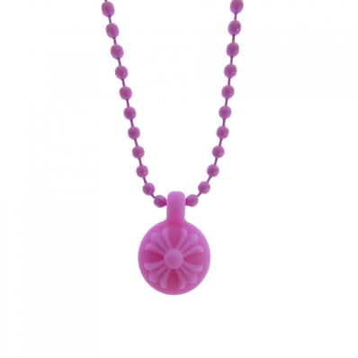 Chrome Hearts Rubber Crossball Silicon Necklace "Pink"
