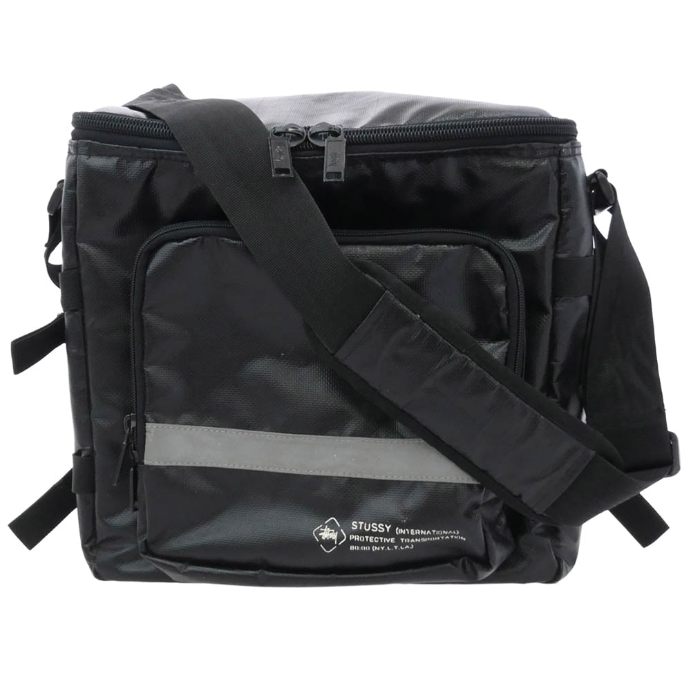 STUSSY ステューシー ショルダーバッグ 90s OLD 紺タグ リフレクティブ レコード バッグ ショルダーバッグ ブラック系【中古】