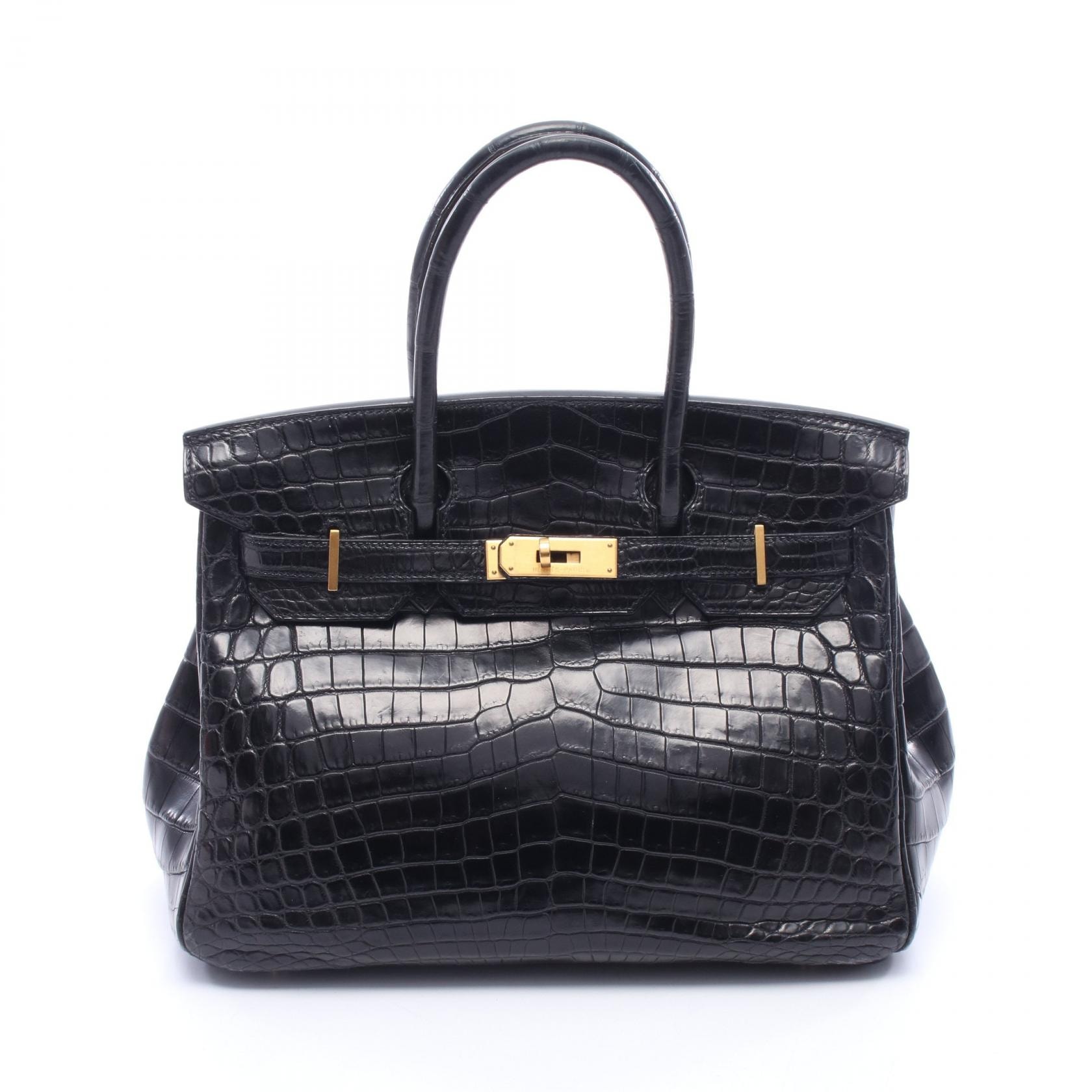 エルメス HERMES バーキン30 ハンドバッグ バッグ エキゾチックレザー ニロティカスマット ニロティカスマット □G刻印(2003年製造) レディース ブラック系 【中古】