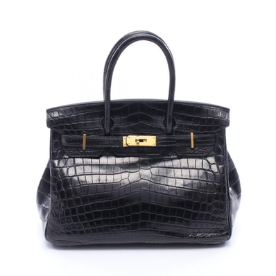 エルメス HERMES バーキン30 ハンドバッグ バッグ エキゾチックレザー ニロティカスマット ニロティカスマット □G刻印(2003年製造) レディース ブラック系 【中古】