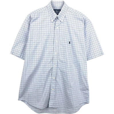 古着 ラルフローレン Ralph Lauren BLAKE 半袖 ボタンダウン チェックシャツ メンズXL相当/eaa668584