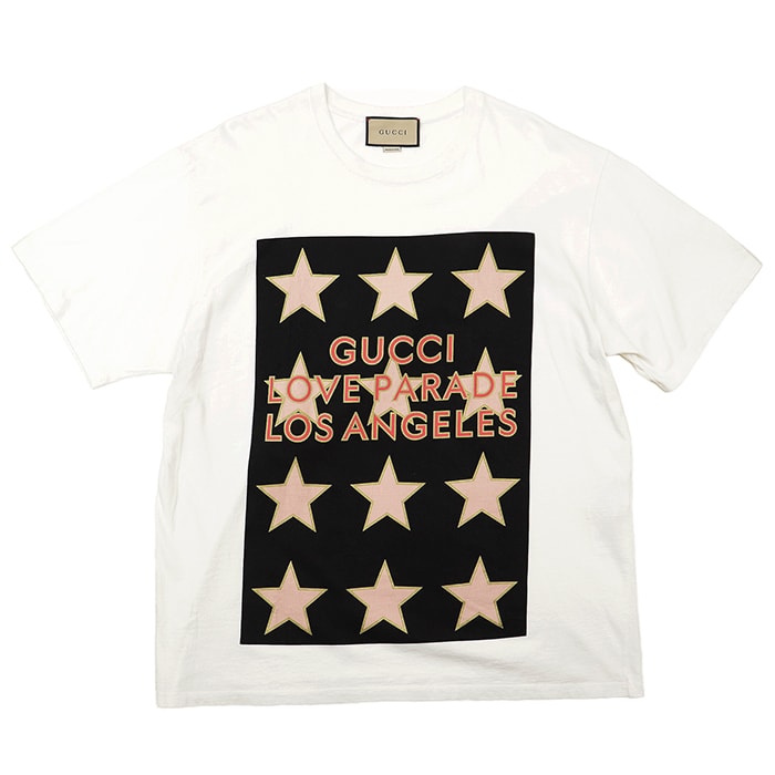 SALE【美品】GUCCI グッチ 半袖Tシャツ サイズ XXXL メンズ 3XL ラブパレード コットン100% カットソー トップス ホワイト 白 イタリア製