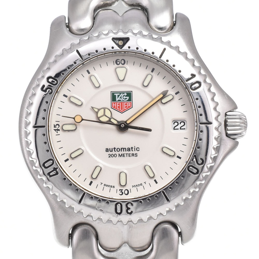 タグホイヤー TAG HEUER S89.706 S/el プロフェッショナル200M デイト ホワイト 自動巻き メンズ 良品 腕時計 G#149900