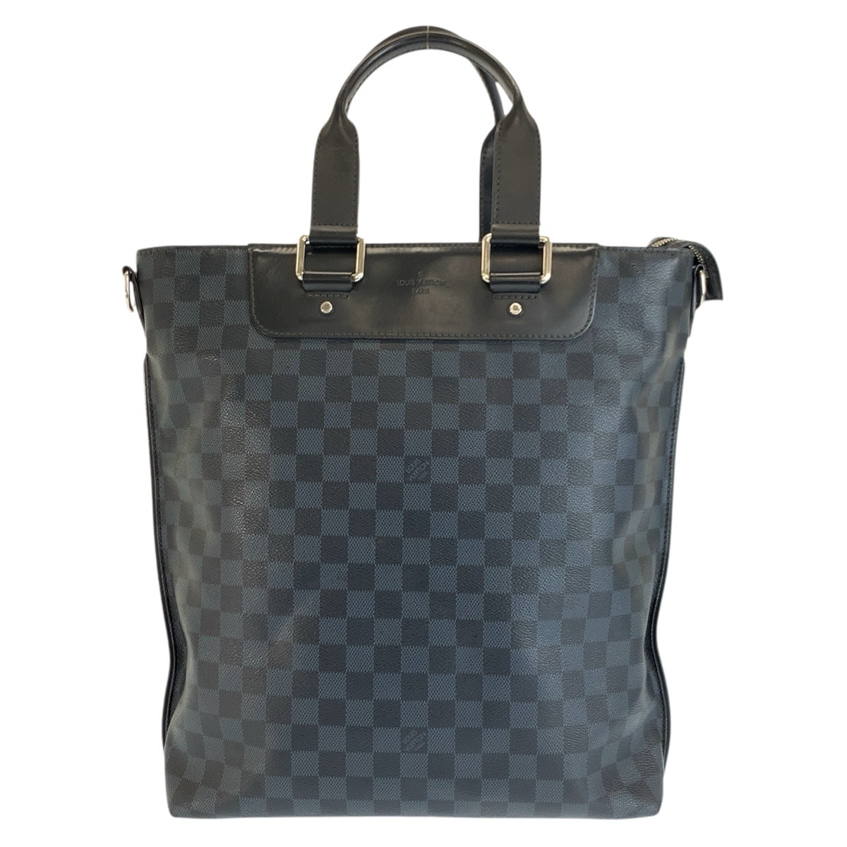 美品 LOUIS VUITTON ルイヴィトン ダミエ コバルト カバ ジュール ネイビー ブラック シルバー金具 PVC レザー/ ビジネスバッグ トートバッグ 602368 【中古】