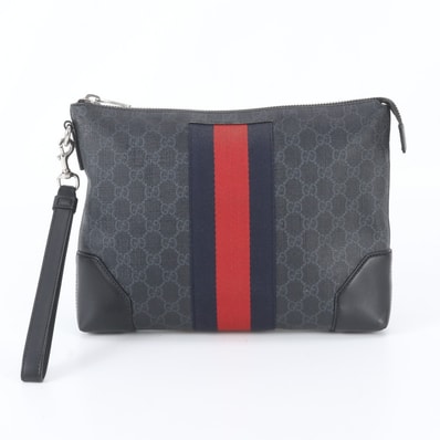 ■美品 グッチ GGスプリーム シェリー ライン523603 セカンドバッグ