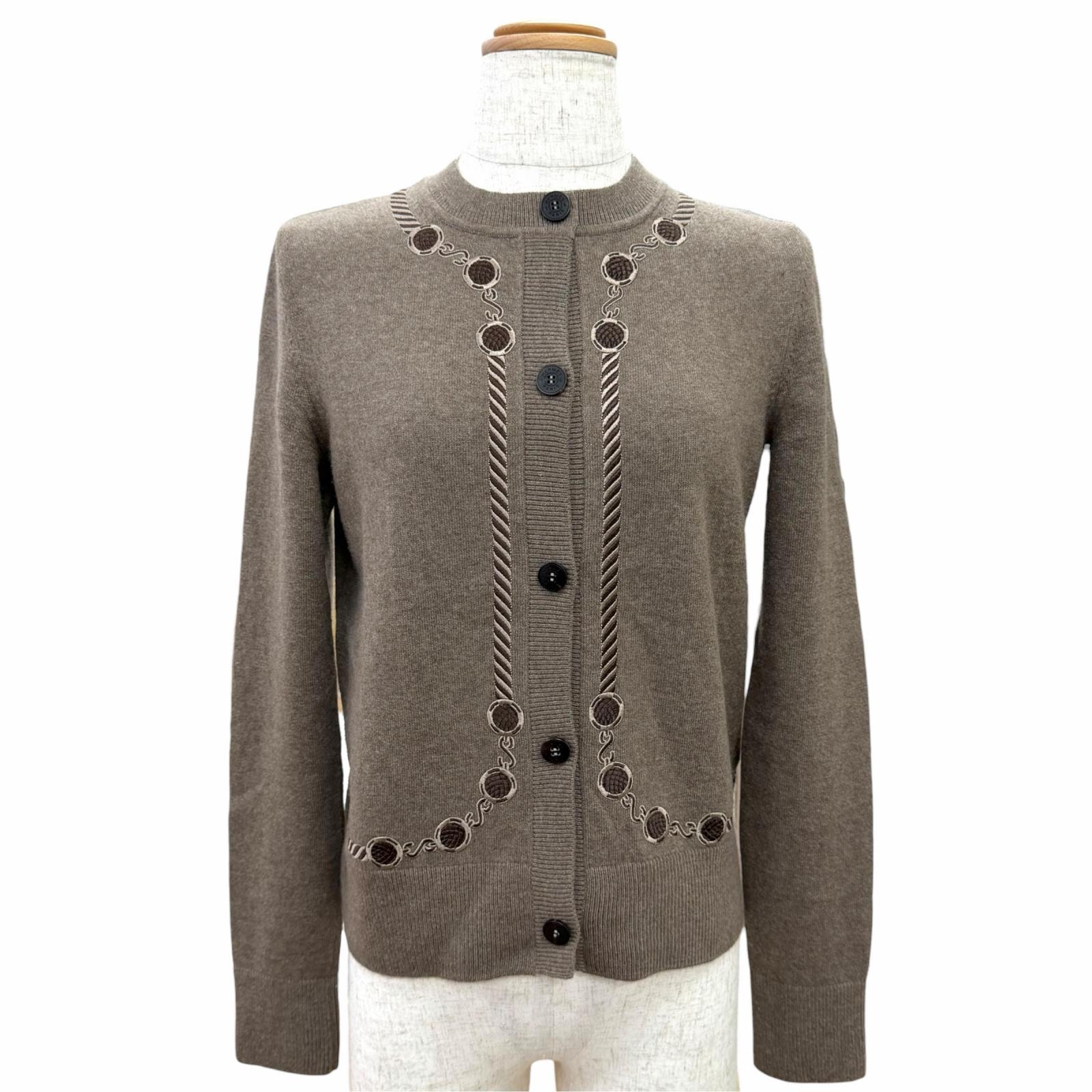 極美品 エルメス カーディガン Les Tambours 3H2708DI 34