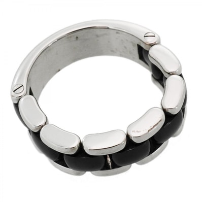【6jdb0268】シャネル リング ウルトラ K18WG ホワイトゴールド セラミック ブラック #57【中古】メンズ