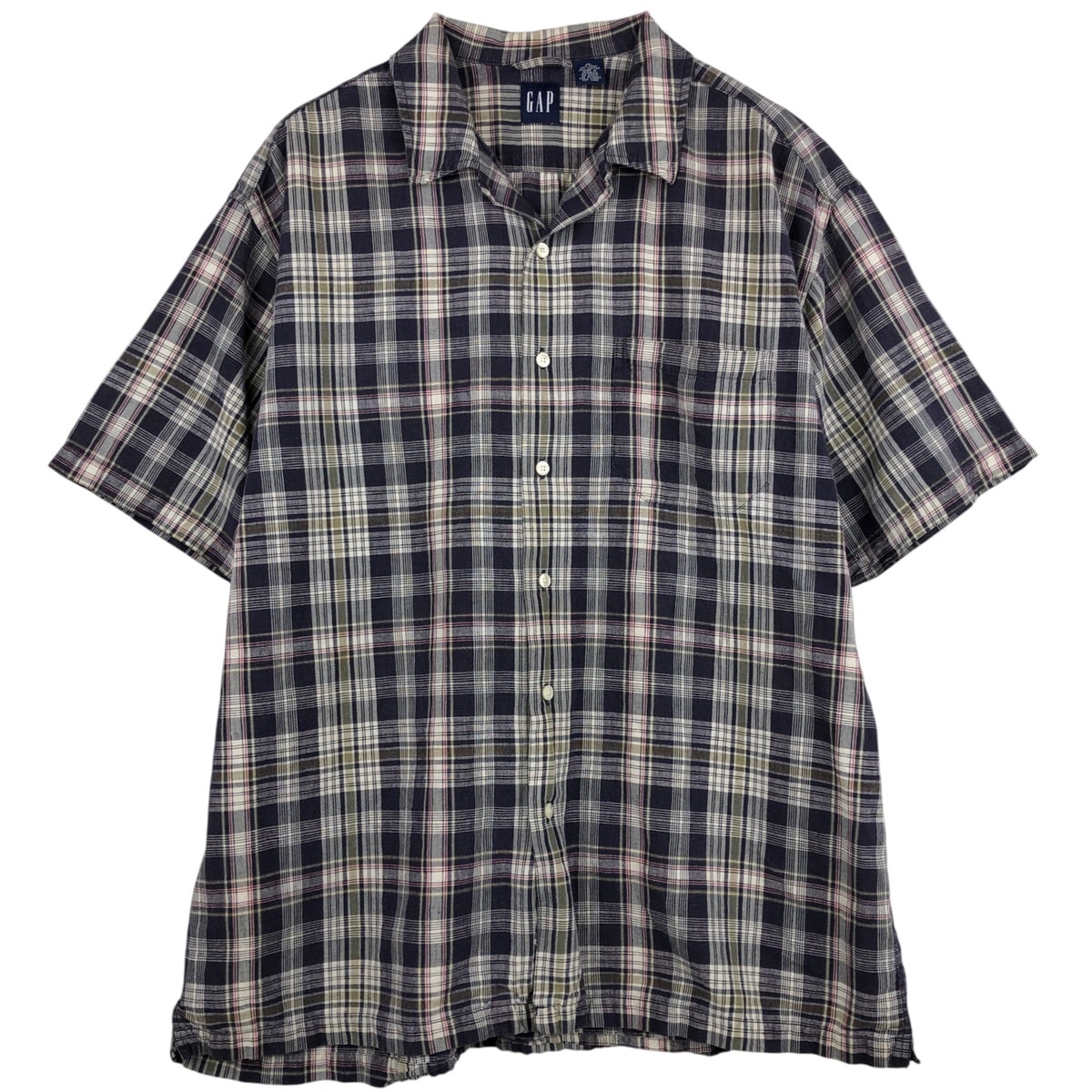 古着 90年代 ギャップ GAP オールドギャップ 半袖 リネン×コットン ボタンダウンシャツ メンズXL相当 ヴィンテージ/eaa614520