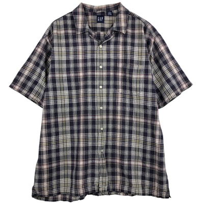 古着 90年代 ギャップ GAP オールドギャップ 半袖 リネン×コットン ボタンダウンシャツ メンズXL相当 ヴィンテージ/eaa614520