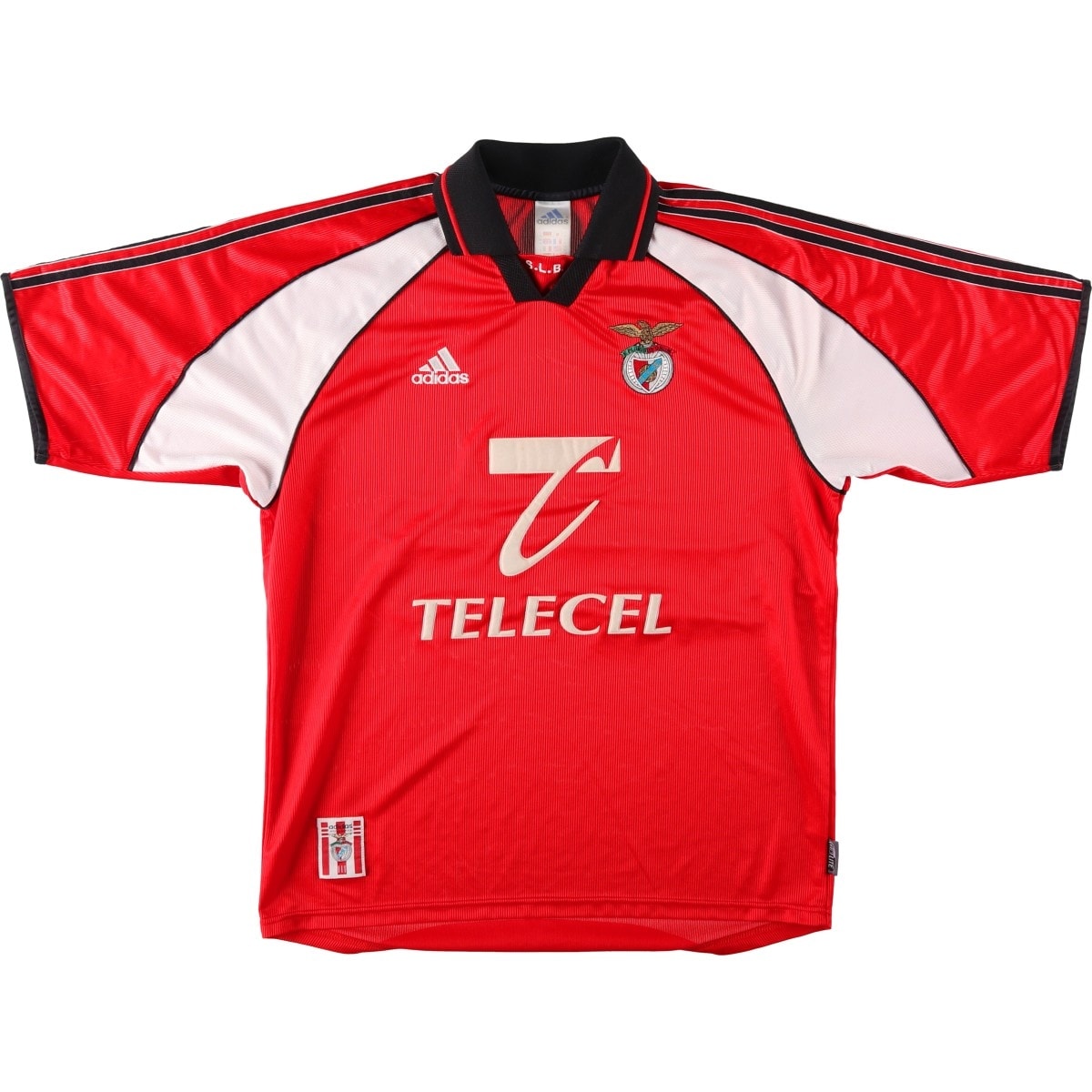古着 90年代 アディダス adidas PRIMEIRA LIGA プリメイラ リーガ SL BENFICA SLベンフィカ Vネック 襟付き サッカーユニフォーム ゲームシャツ メンズM相当 ヴィンテージ/eaa662690