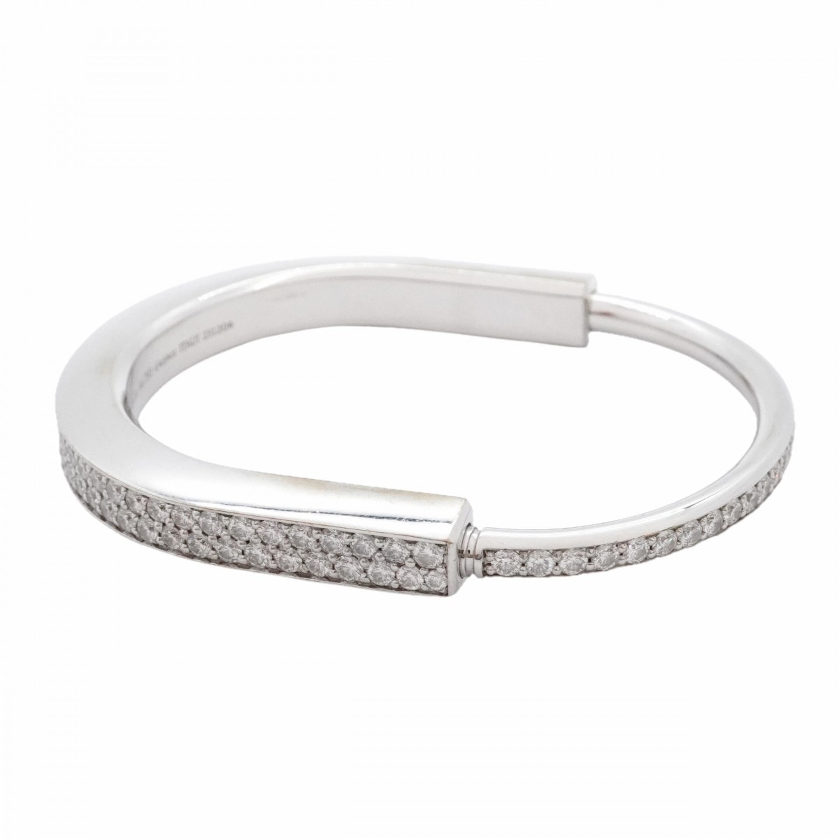 ★SALE【6jeb0832】ティファニー バングル ロック スモール フルパヴェ K18WG ホワイトゴールド ダイヤモンド 4.64ct【中古】レディース
