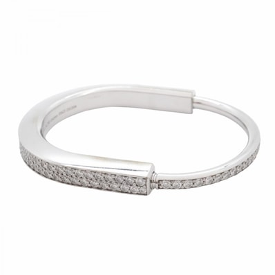 ★SALE【6jeb0832】ティファニー バングル ロック スモール フルパヴェ K18WG ホワイトゴールド ダイヤモンド 4.64ct【中古】レディース