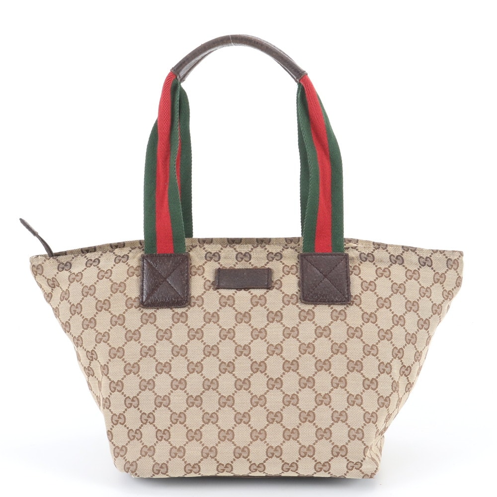 ■美品 グッチ GGキャンバス シェリー ライン131230 トート バッグ