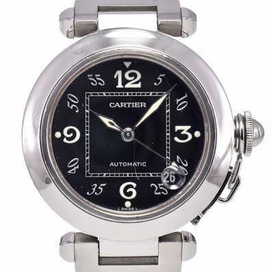 カルティエ CARTIER W31043M7 パシャC デイト ブラック 自動巻き ユニセックス 良品 保証書付き 腕時計 G#149858