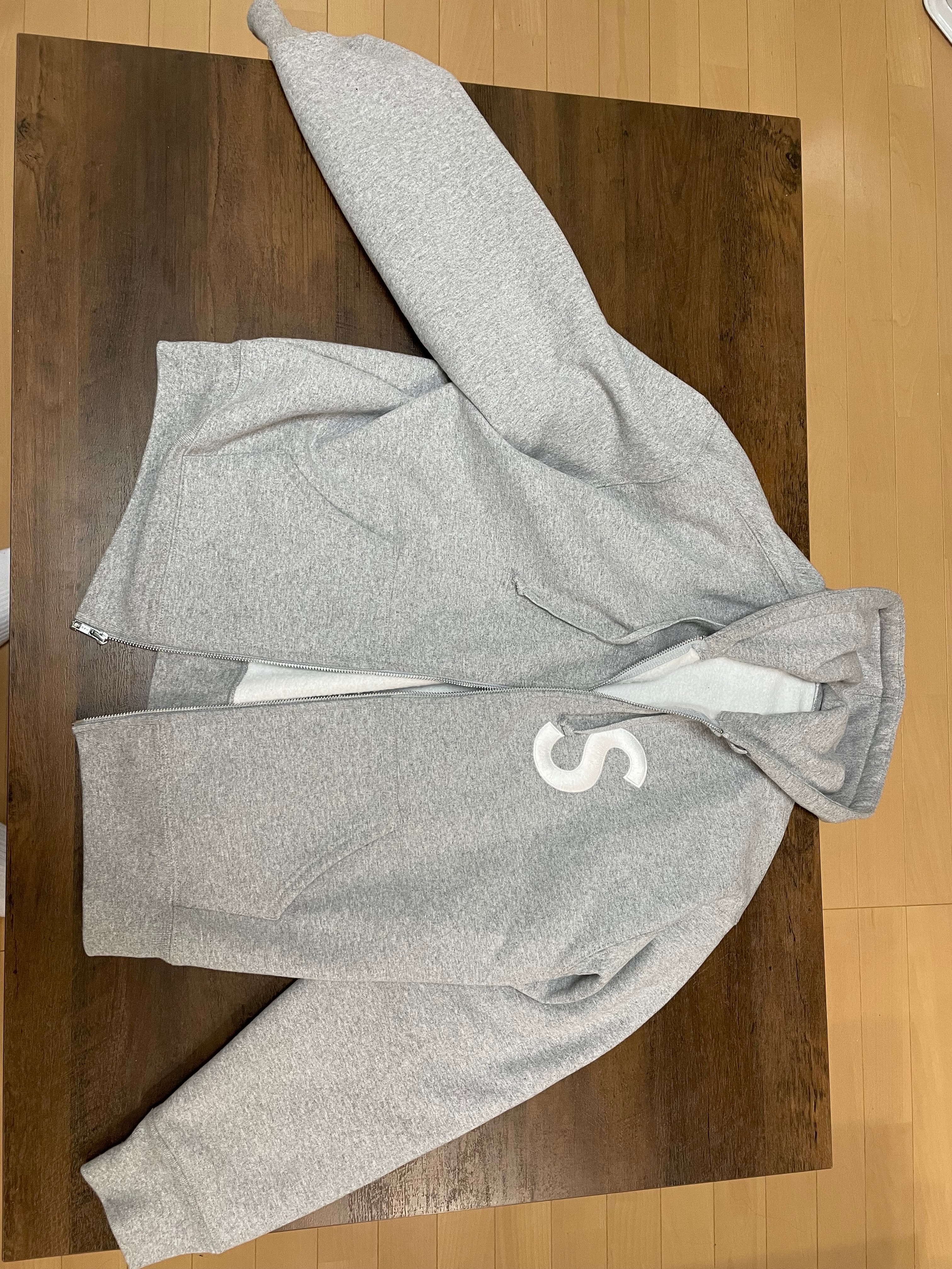 Supreme S Logo Zip Up Hooded Sweatshirt (25FW) "Heather Grey"