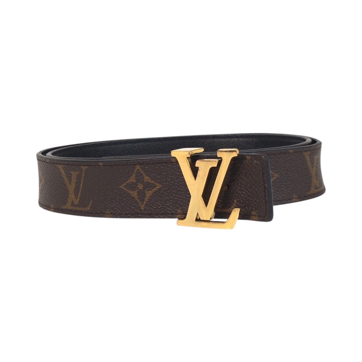 LOUIS VUITTON ルイヴィトン モノグラム サンチュール 80/32 ブラウン ゴールド 金具 PVC ベルト 505214 【中古】