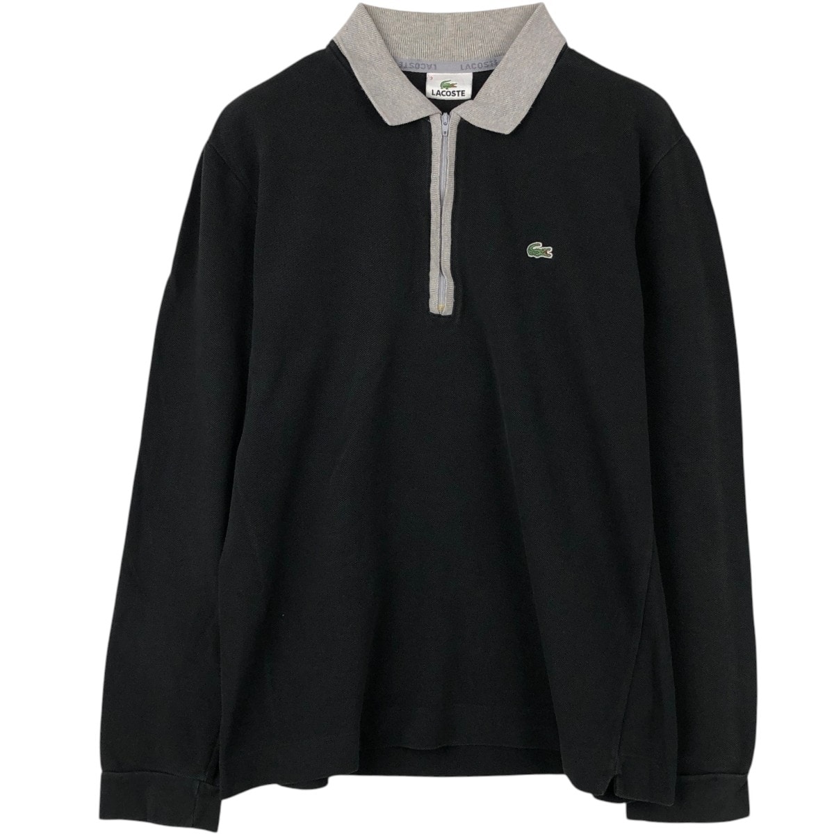 古着 ラコステ LACOSTE ハーフジップ 長袖 ポロシャツ 3 メンズS相当/eaa667157