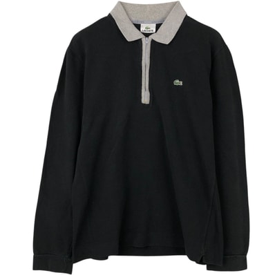 古着 ラコステ LACOSTE ハーフジップ 長袖 ポロシャツ 3 メンズS相当/eaa667157
