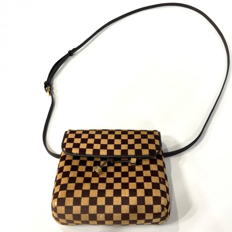 LOUIS VUITTON ダミエソバージュ ガゼル M92130 ショルダーバッグ ハラコ ブラウン 鑑定済み 正規品 ルイ・ヴィトン