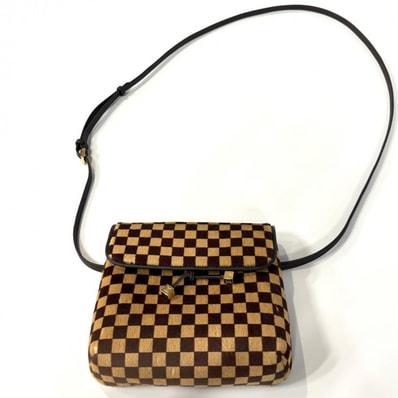 LOUIS VUITTON ダミエソバージュ ガゼル M92130 ショルダーバッグ ハラコ ブラウン 鑑定済み 正規品 ルイ・ヴィトン