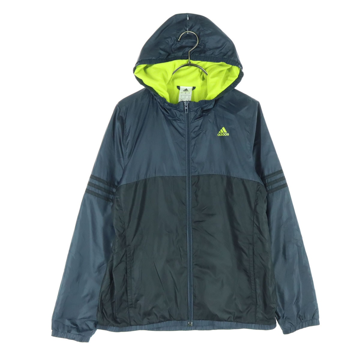 美品 adidas アディダス シャカシャカ フード付 ウインドブレーカー M ブラック