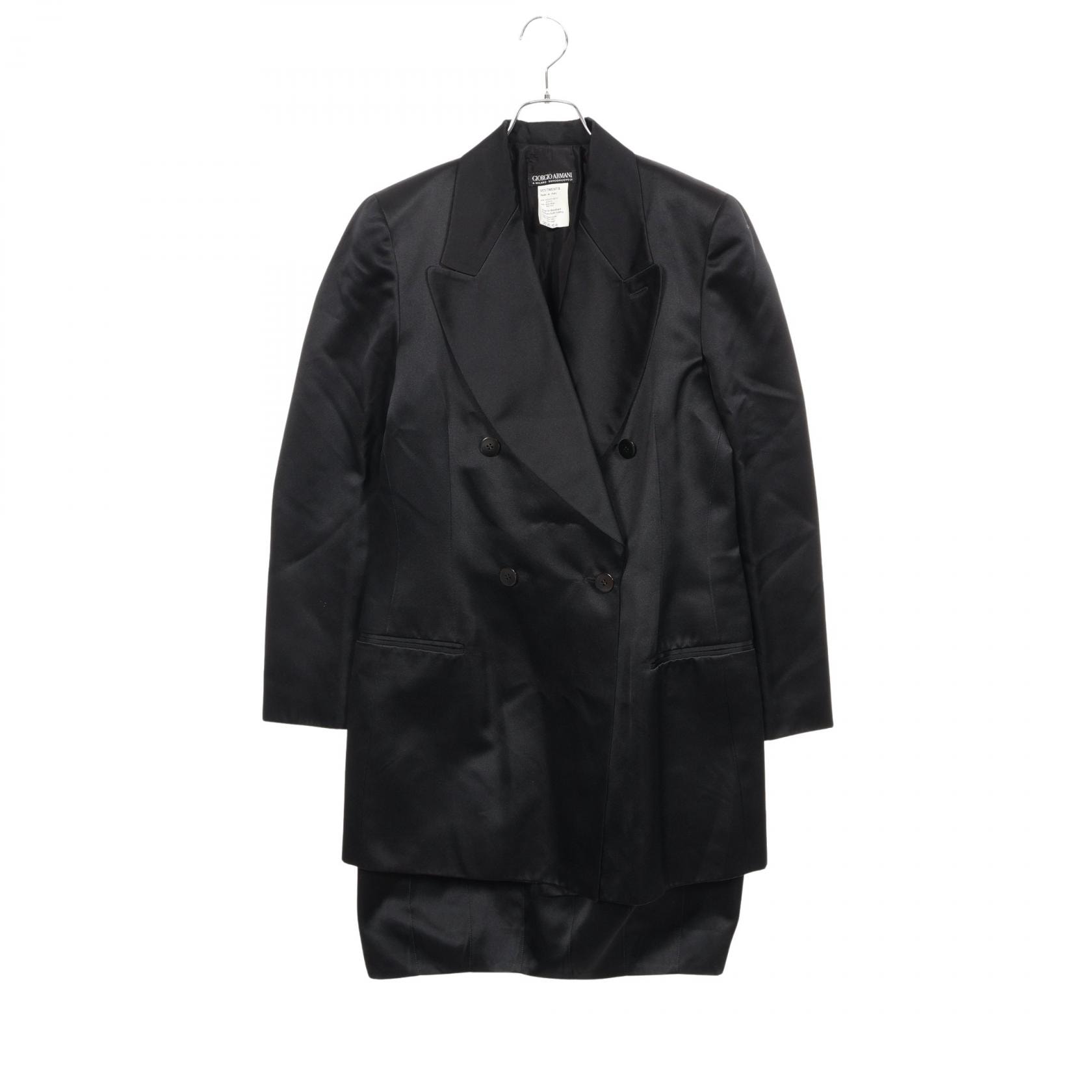 ジョルジオアルマーニ GIORGIO ARMANI ダブルブレスト セットアップ 衣料品 シルク アセテート レディース ブラック系 【中古】