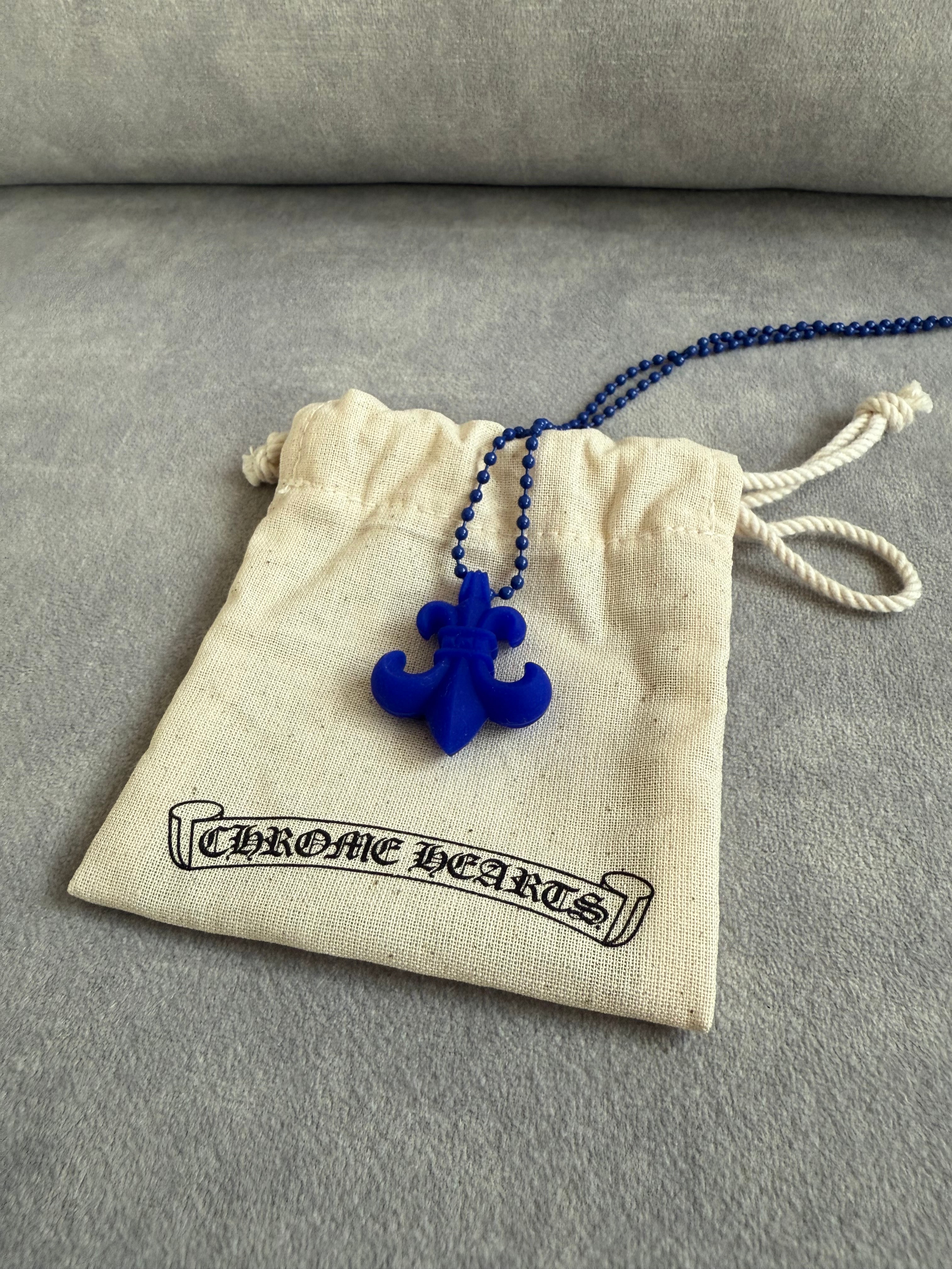 Chrome Hearts BS Fleur Silicone Rubber Necklace "Blue"