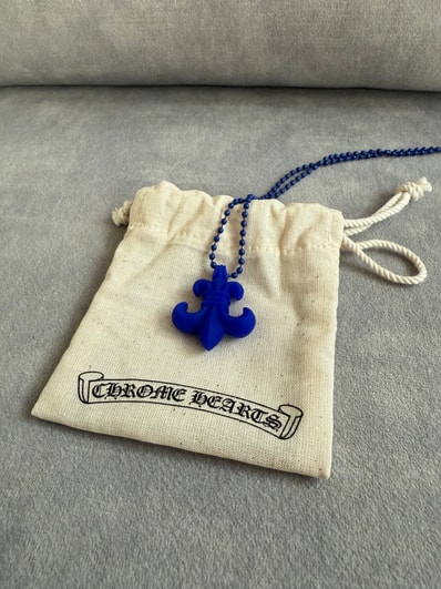 Chrome Hearts BS Fleur Silicone Rubber Necklace "Blue"