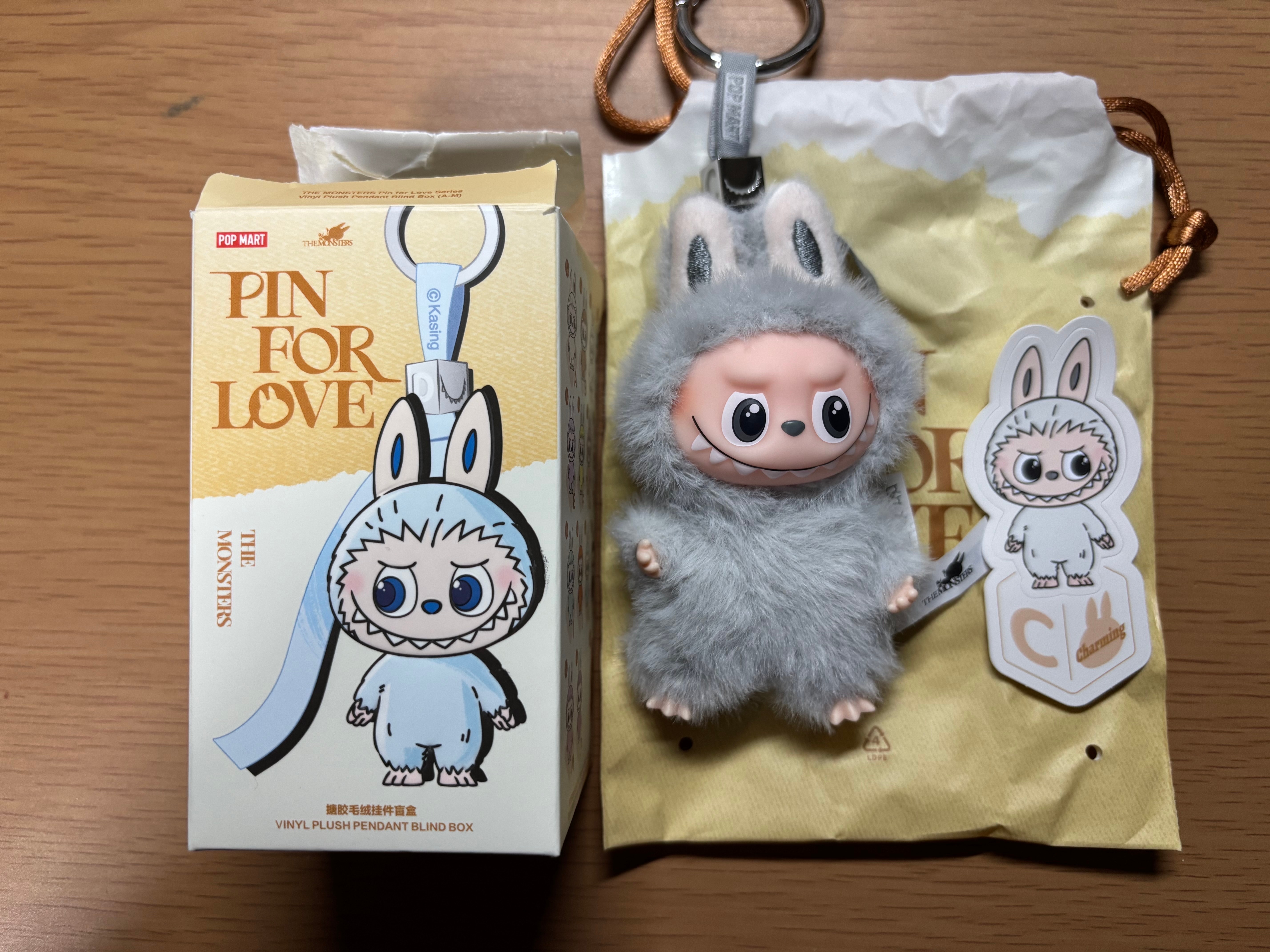 POP MART THE MONSTERS (LABUBU) Pin for Love Series-Vinyl Plush Pendant (A-M) C
