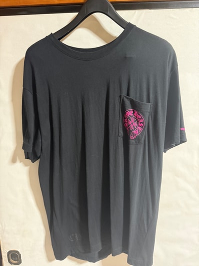 Chrome Hearts Pink Logo Horseshoe S/S Pocket Tee "Black"