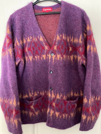 Supreme Abstract Stripe Cardigan "Plum"