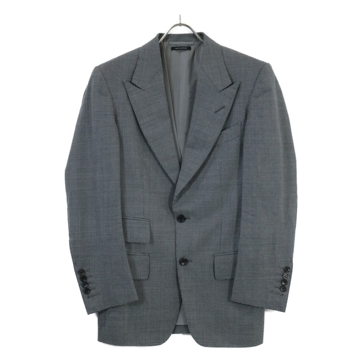 トムフォード 21AL41 322R83 グレンチェック ウール ピークドラペル 2Bシングル 44R