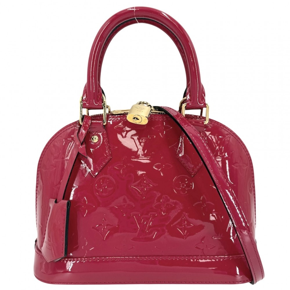 LOUIS VUITTON ルイヴィトン 2WAY ハンドバッグ ショルダーバッグ 肩掛け 斜め掛け モノグラムヴェルニ アルマBB M91771 ローズアンディアン ゴールド金具 レディース【中古品】