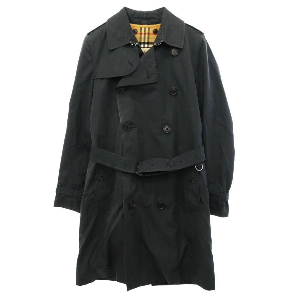 BURBERRY LONDON バーバリー ロンドン イングランド製 英国製 THE KENSINGTON ザ ケンジントン 裏ノバチェック ライナー付き トレンチコート ネイビー系 44【中古】