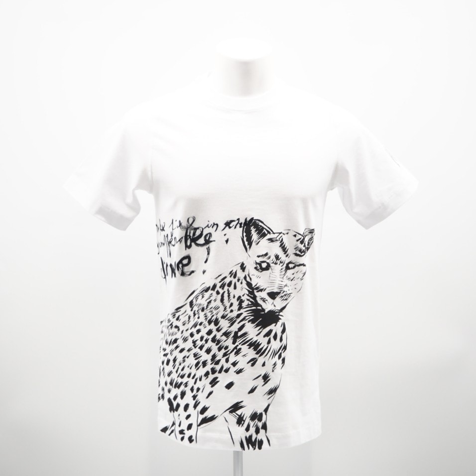 極美品 Dior ディオール コットン ディオール×レイモンド ペティボン プリントTシャツ XS XS 943J662A0533 半袖シャツ ホワイト ブラック コットン メンズ