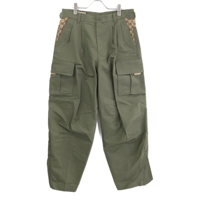 グッチ 751436 カーキ GGスプリーム カーゴパンツ 50