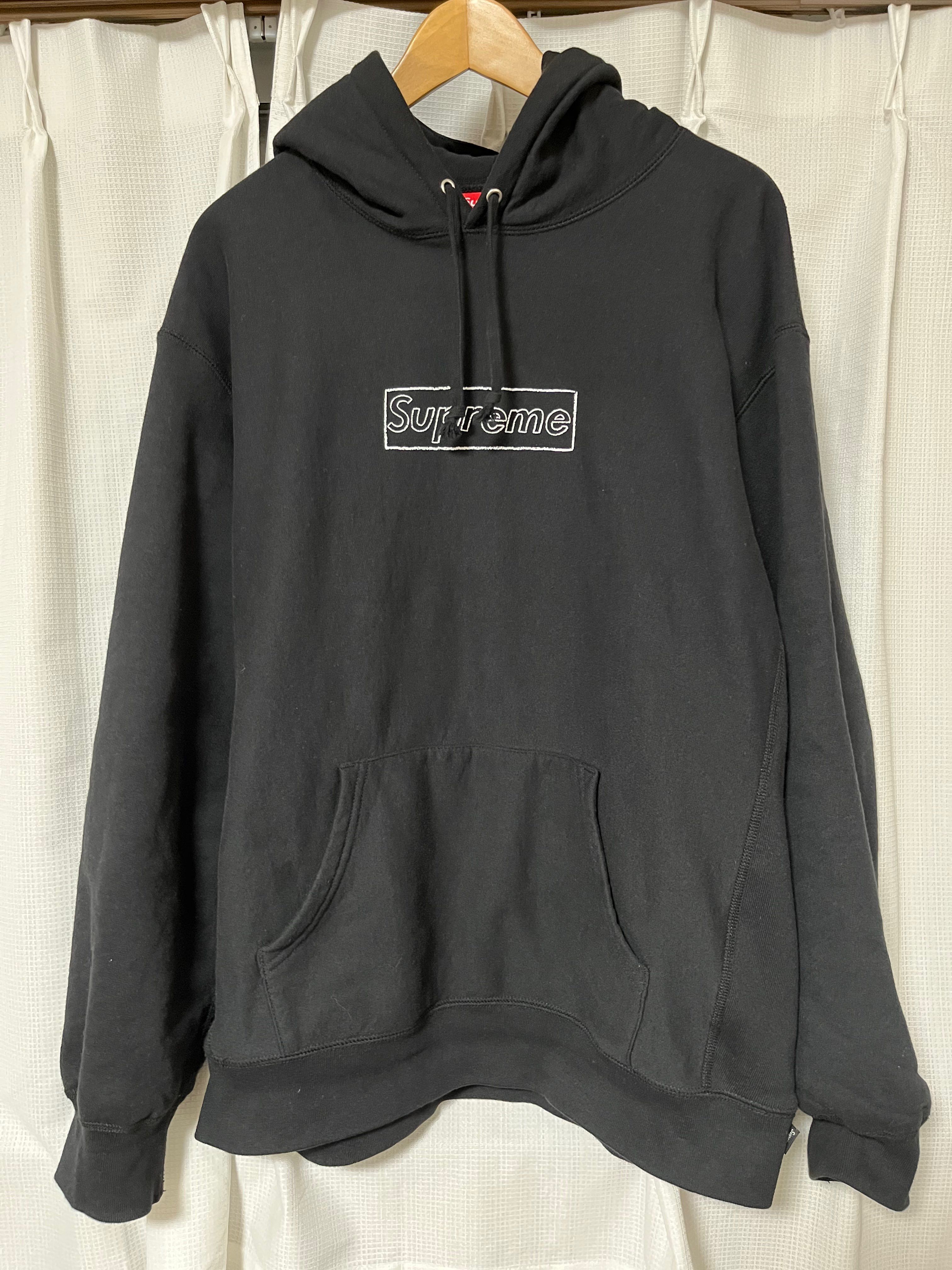 Supreme KAWS Chalk Logo Hooded Sweatshirt "Black"(2021)