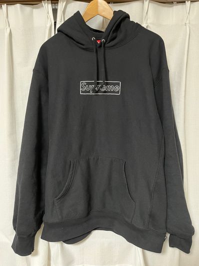 Supreme KAWS Chalk Logo Hooded Sweatshirt "Black"(2021)