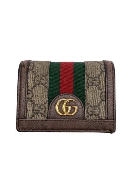 GUCCI GG Supreme Ophidia GG Card Case Wallet "Beige/Ebony"