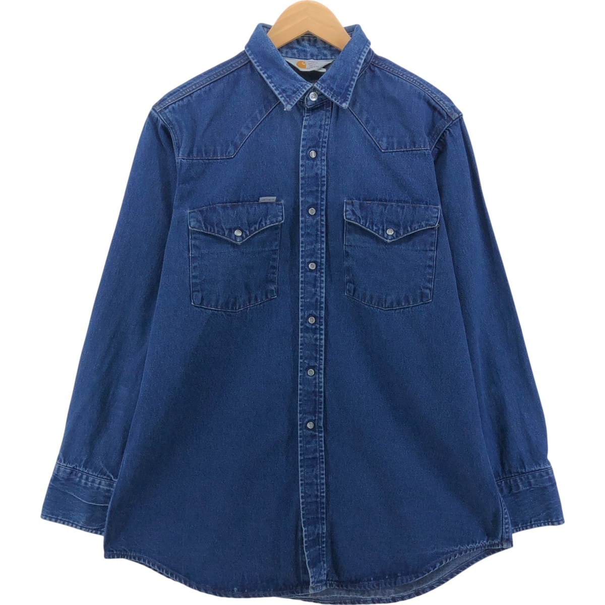 古着 90年代 カーハート Carhartt 長袖 デニム ウエスタンシャツ メンズXL相当/eaa565352