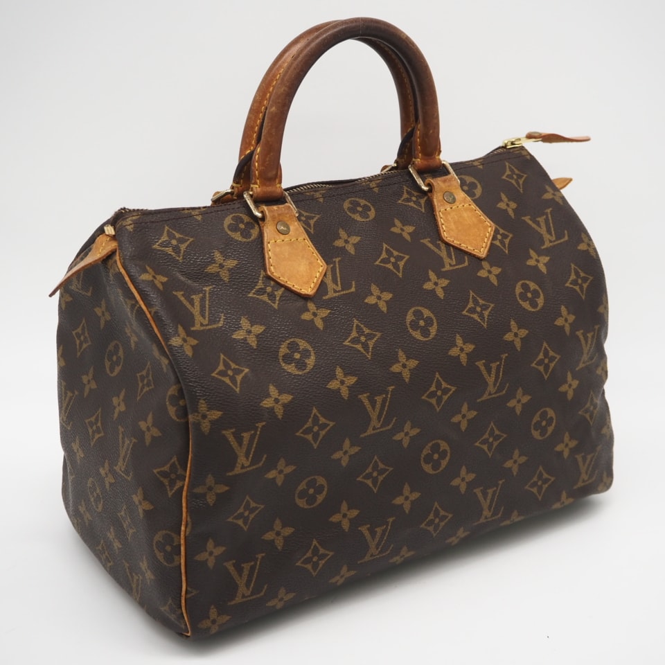 LOUIS VUITTON ルイ・ヴィトン モノグラム スピーディ30 M41526 ハンドバッグ ブラウン コーティングキャンバス レザー レディース