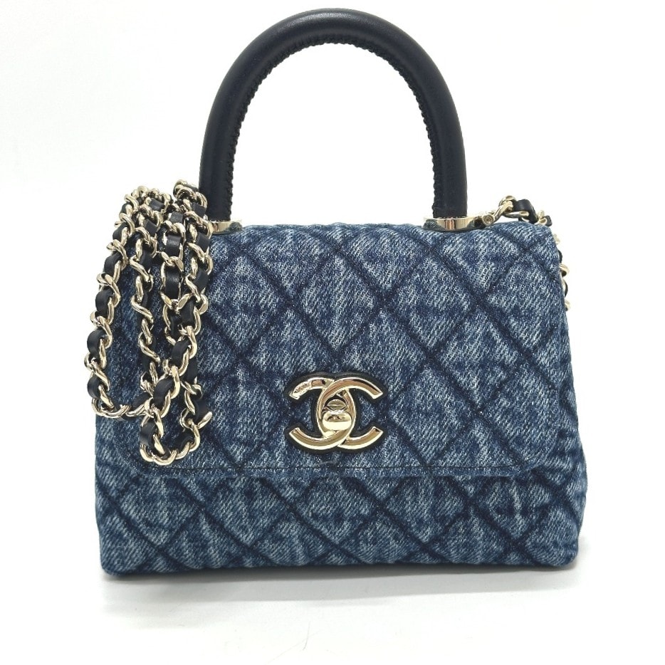 シャネル CHANEL ココハンドル ミニミニ ウォッシュドデニム AP4244 2WAY ショルダーバッグ デニム ブルー 未使用