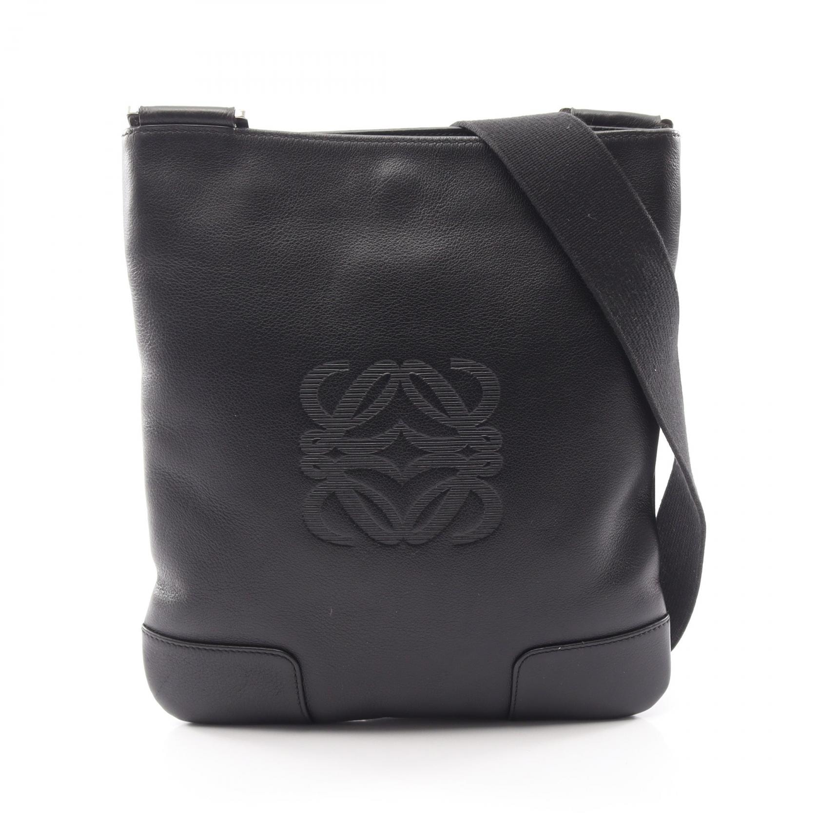 ロエベ LOEWE アナグラム ショルダーバッグ バッグ レザー レディース ブラック系 【中古】