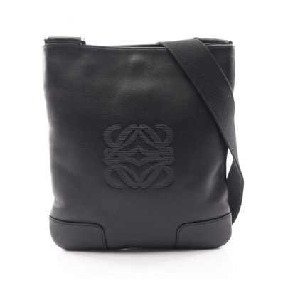 ロエベ LOEWE アナグラム ショルダーバッグ バッグ レザー レディース ブラック系 【中古】