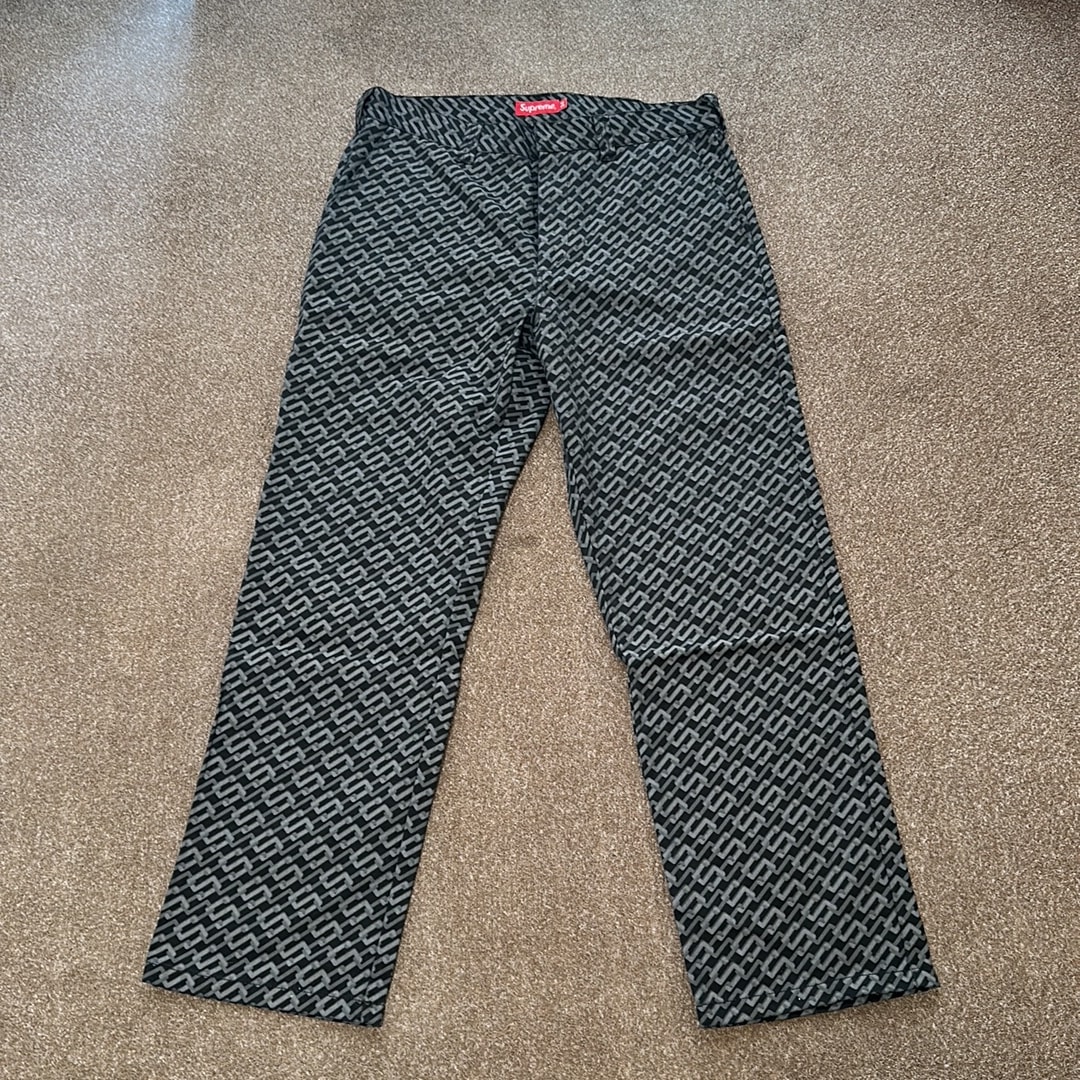 Supreme Work Pant (22SS) "Black Monogram"